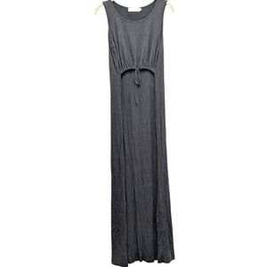 Latched Mama Elastic Waist Sleeveless Grey Maxi Dress Medium